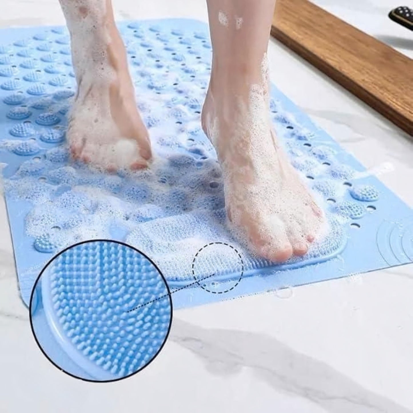 Anti-Slip Silicone Foot Scrubber Mat for Bathroom