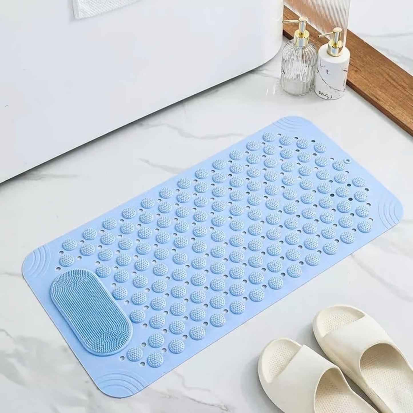 Anti-Slip Silicone Foot Scrubber Mat for Bathroom
