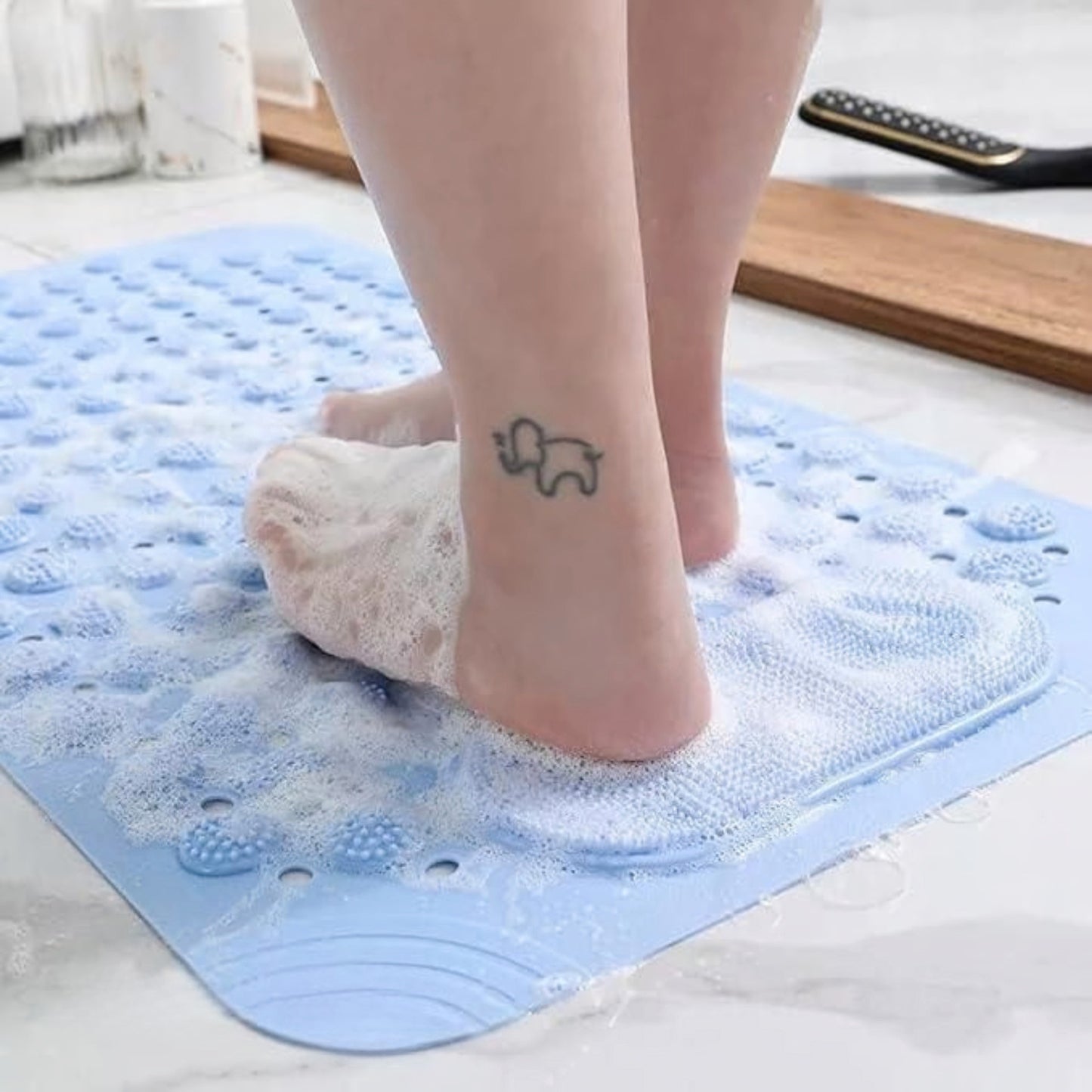 Anti-Slip Silicone Foot Scrubber Mat for Bathroom